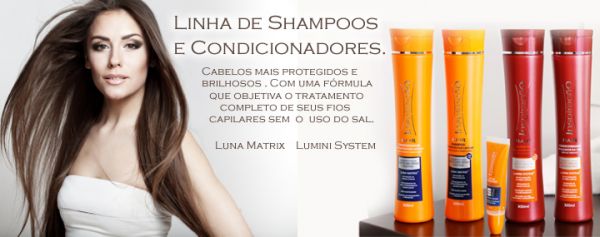 Linha completa de shampoos, condicionadores e creme